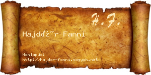 Hajdár Fanni névjegykártya
