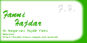 fanni hajdar business card